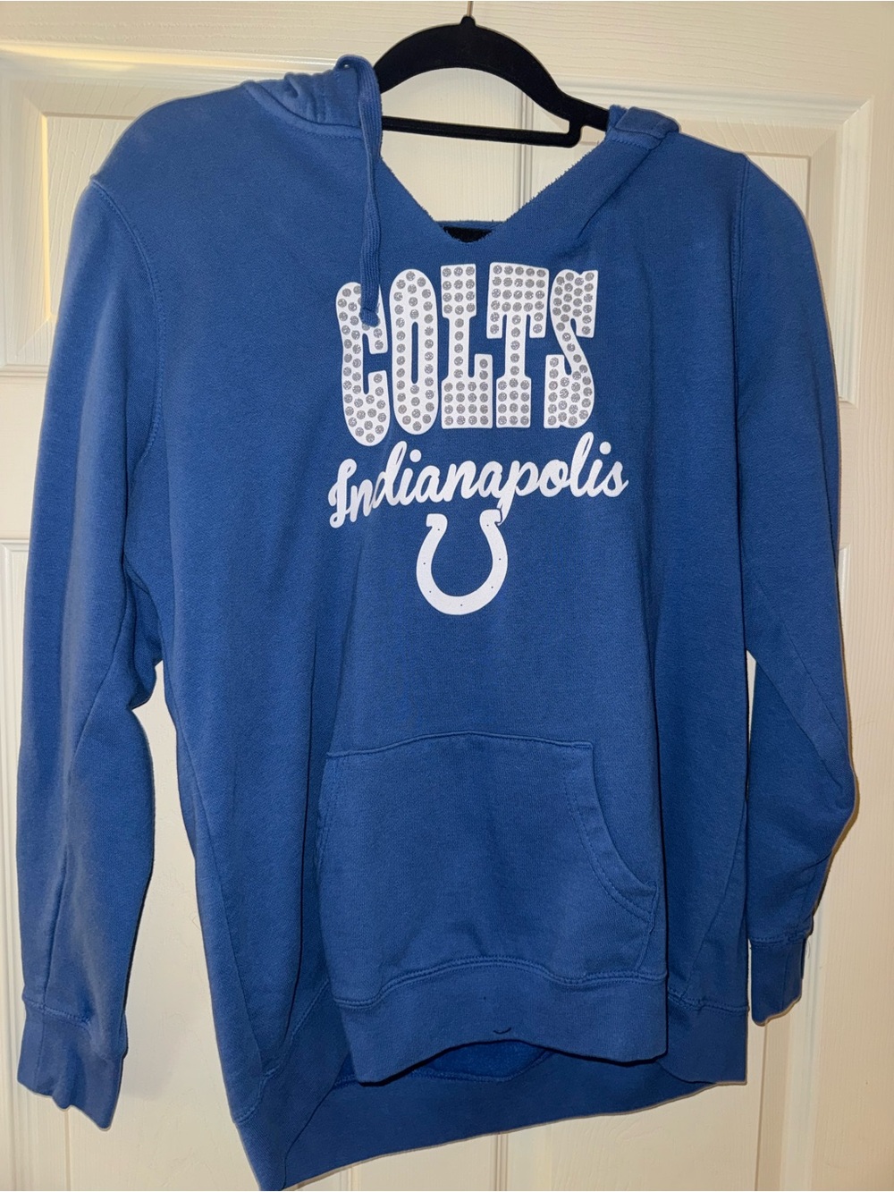 NFL Colts Royal Blue Pullover Hoodie with White Logo